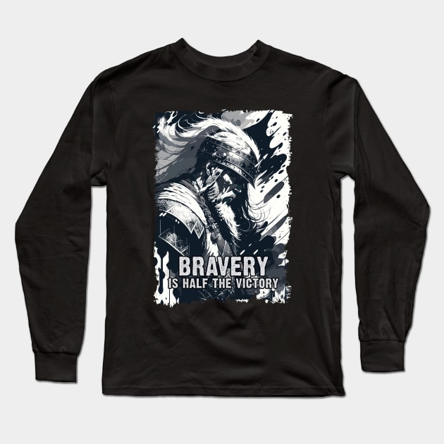 Viking warrior illustration Embark on a journey to the ancient realms of valor and strength Long Sleeve T-Shirt by Naumovski